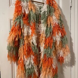 Urban Outfitters Glamorous Shaggy Colorblock Cardigan size XS